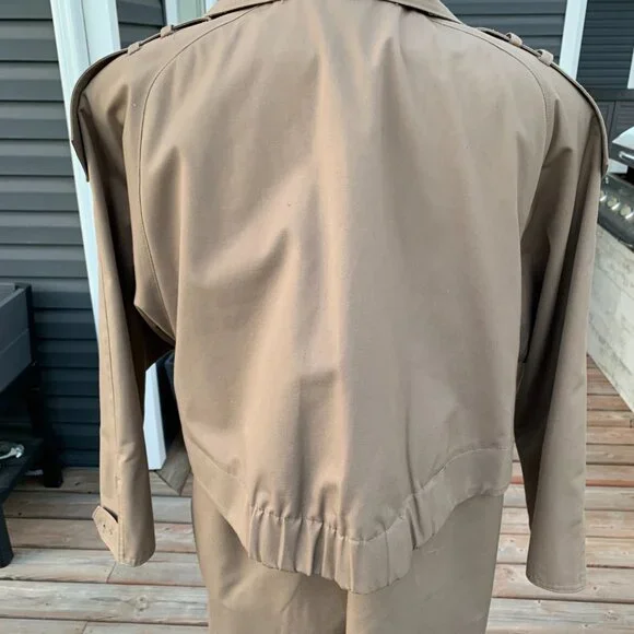 Vintage 80s 90s Khaki Long Beltless Classic Trench Coat Overcoat Raincoat - Picture 7 of 16
